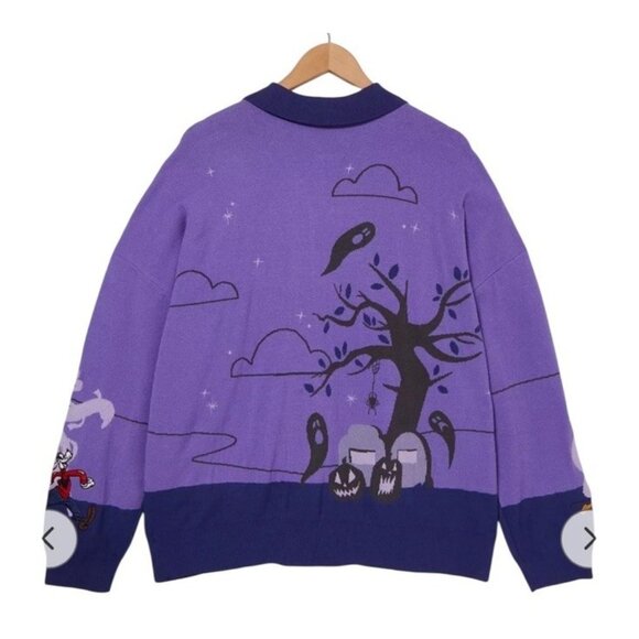 Disney Mickey & Friends Halloween Parade Women's Glow-in- The- Dark Cardigan XL - Picture 2 of 8